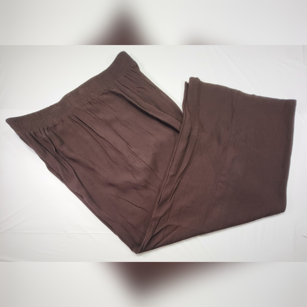 I. N. STUDIO Brown Crepon Wide Leg Pull-on Pants - Size 2X  (NWT)